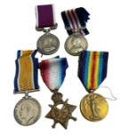 World War One Military Medal and Long Service Group of 5 medals to a SJT H DYBALL RFA.