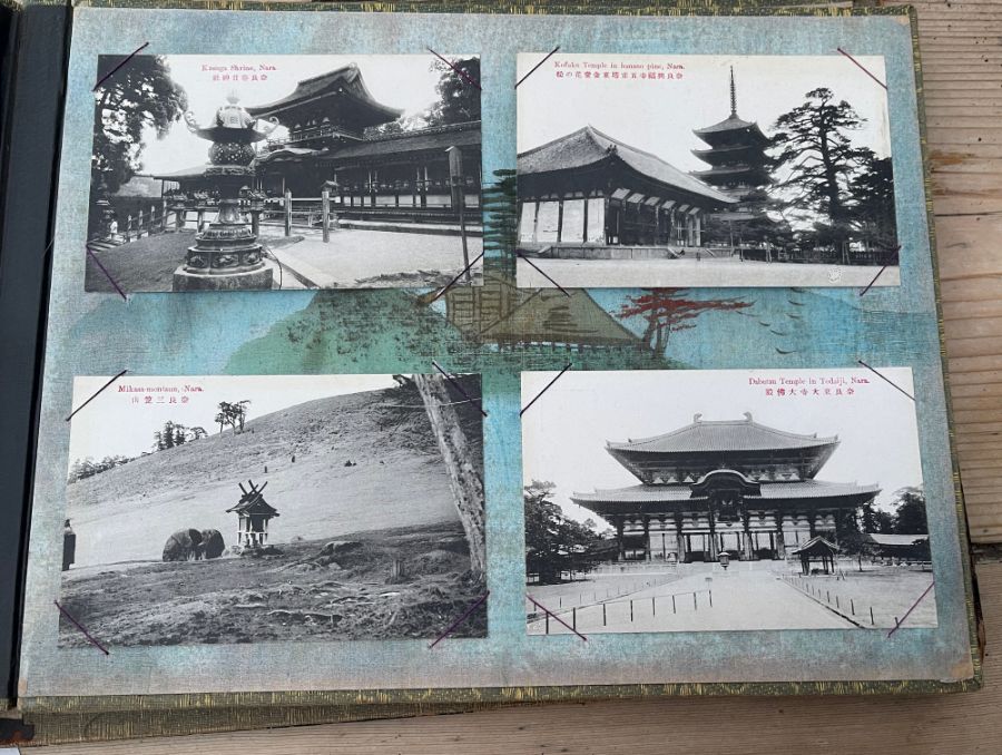 Vintage Album of 72 unposted Japanese Postcards. - Image 16 of 23
