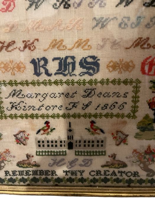 Antique Framed Sampler "Margaret Deans Kintore 1866" - Image 2 of 4