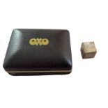 Vintage Boxed Oxo Advertising Solid Silver Cube 20-5mm square.