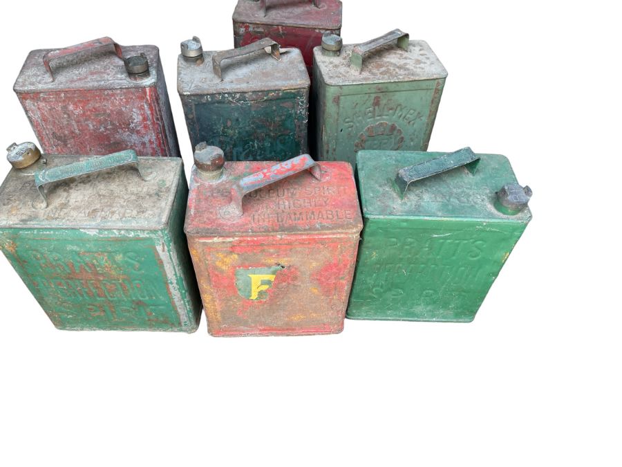Lot of 7 Vintage Petrol Cans. - Image 2 of 7
