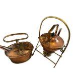 Lot of Copper Patent "The Boon" Teakettle and Copper Spirit Kettle.