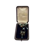 Vintage Cased European Silver and Enamel Pendant - approx 65mm x 40mm.