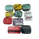 Lot of Antique Gramophone Needle Tins - Solo - Decca - Columbia etc.