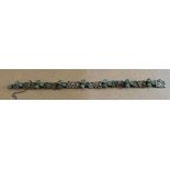 Antique Silver and Marble Bracelet - 19.5cm long.