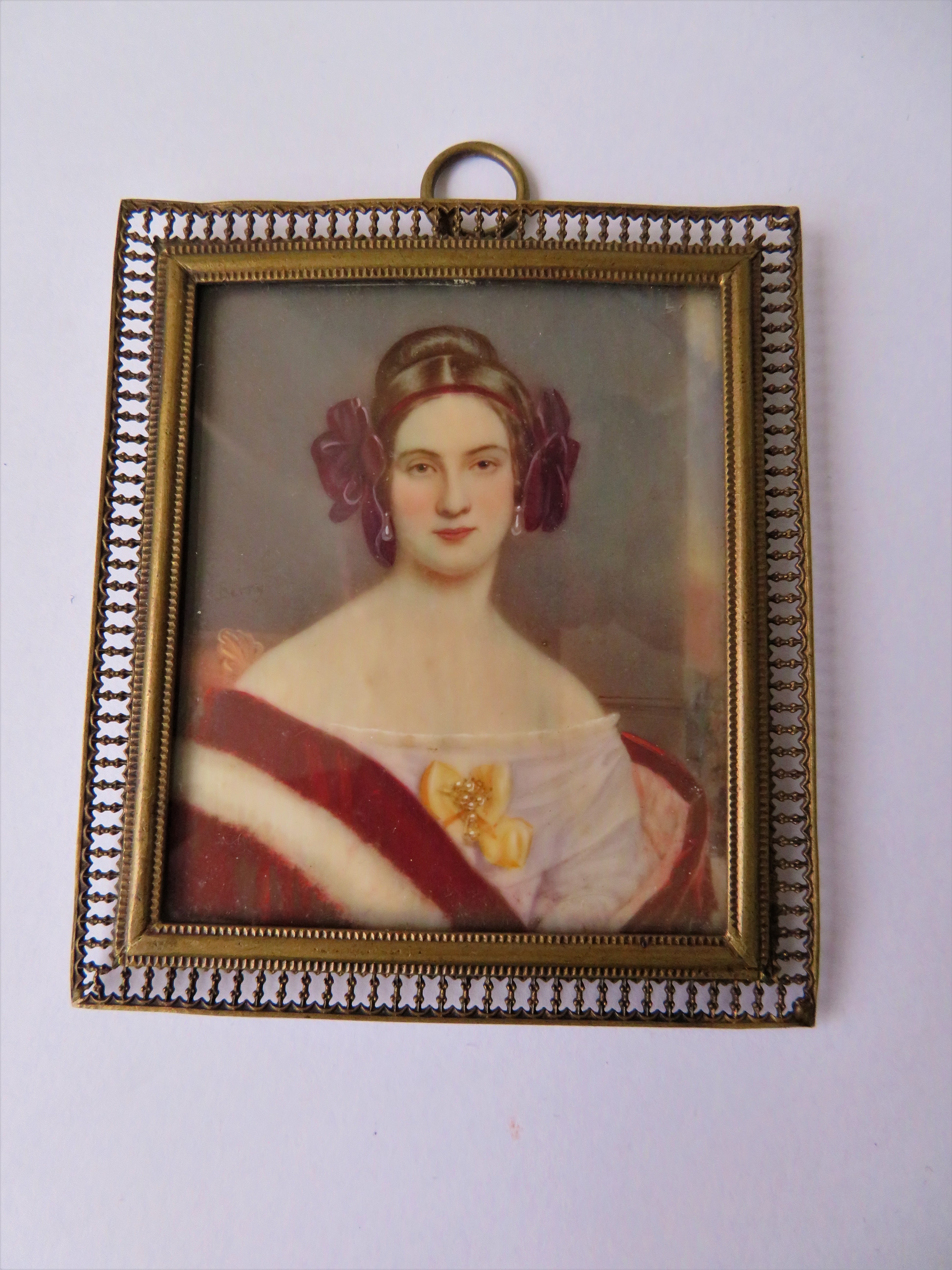 2 x Antique Hand Painted Portrait Miniatures incl frame approx Lady 76mmx 65mm - Gent 80mm x 67mm - Image 2 of 4