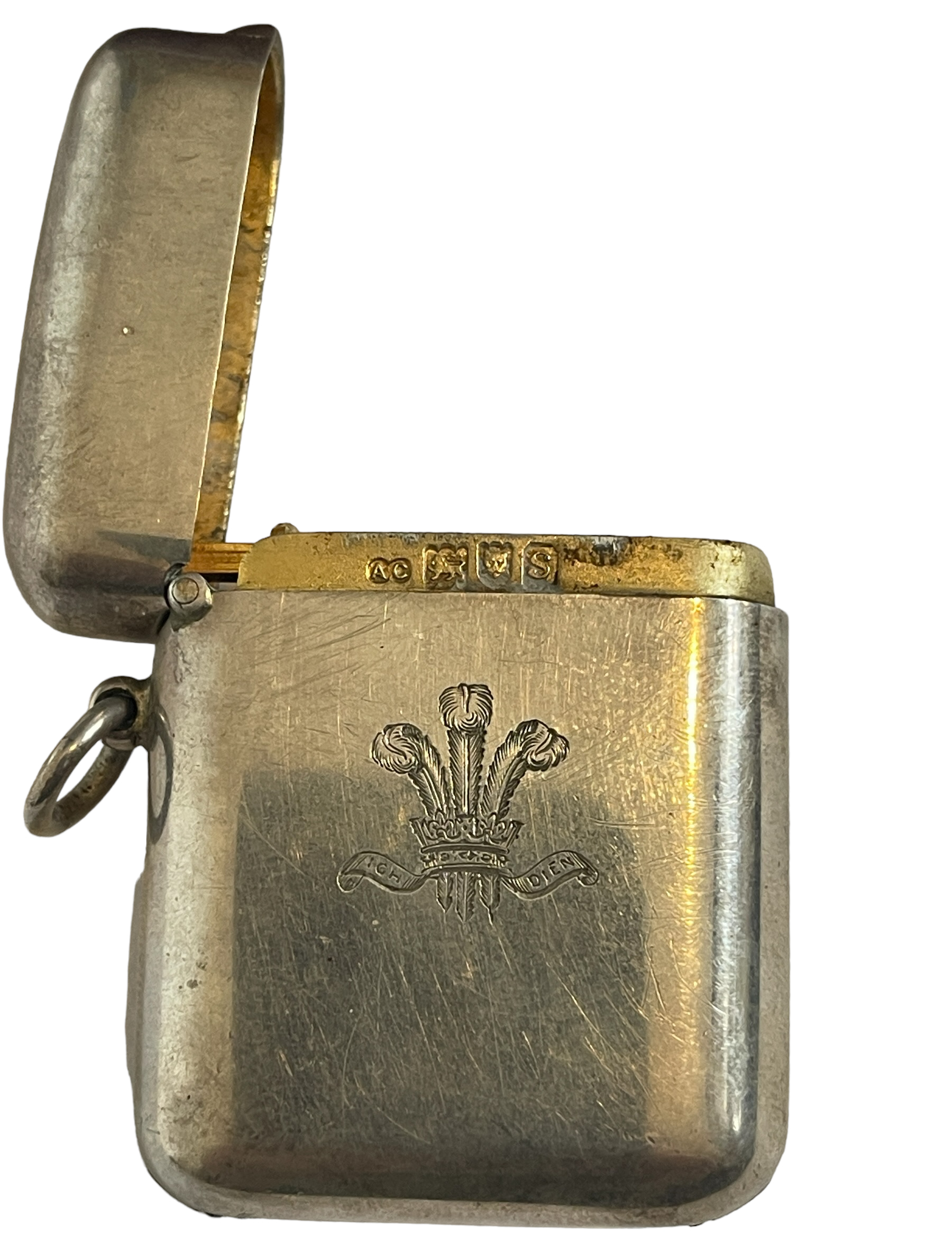 Alfred Clark New Bond St London Prince of Wales Feathers Cypher Boxed Vesta Case. - Image 6 of 13