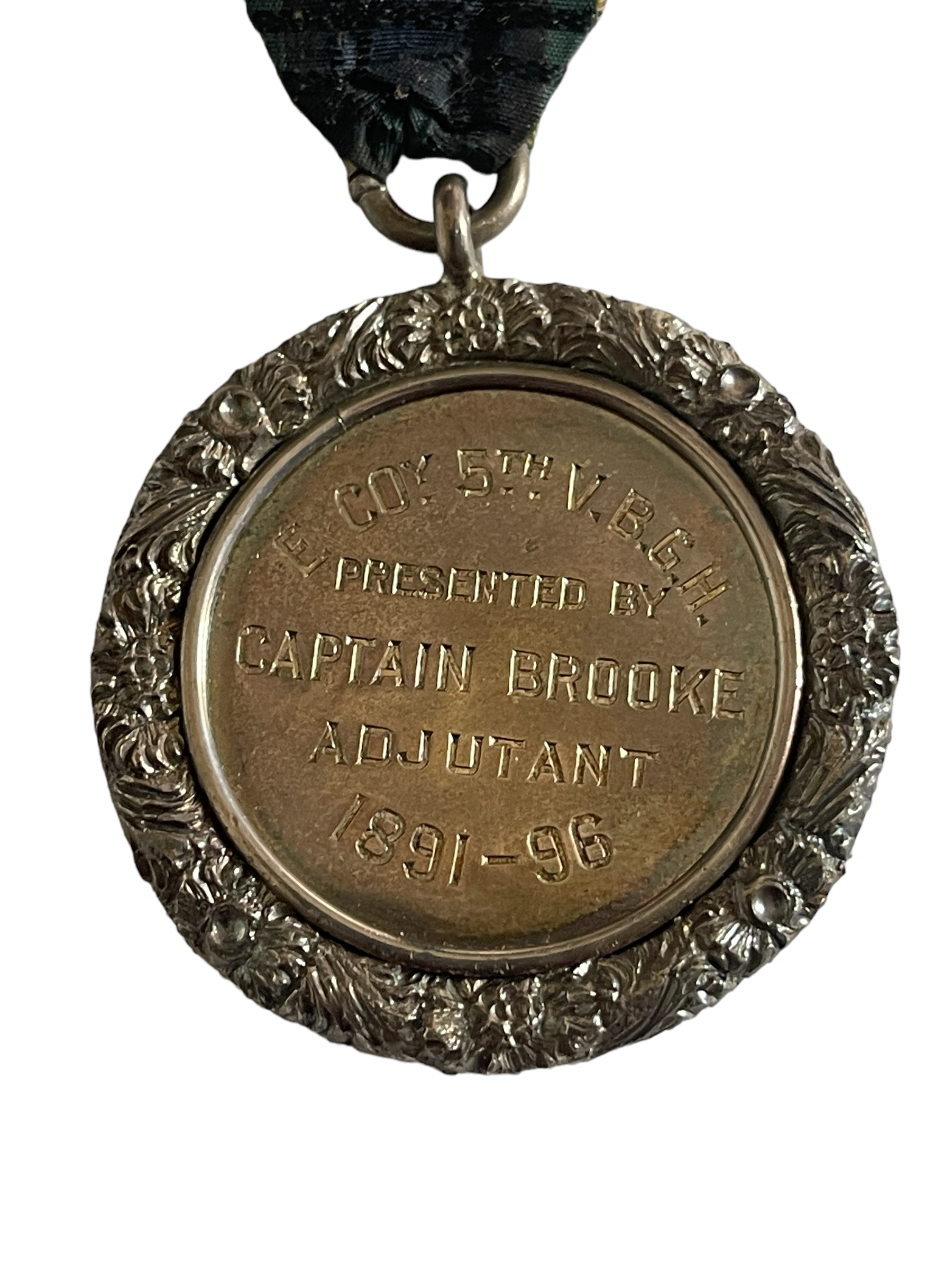 Gordon Highlanders V.B.G.H. Silver medal awarded by Captain Brooke Adjudant 1891-96 - Image 2 of 4