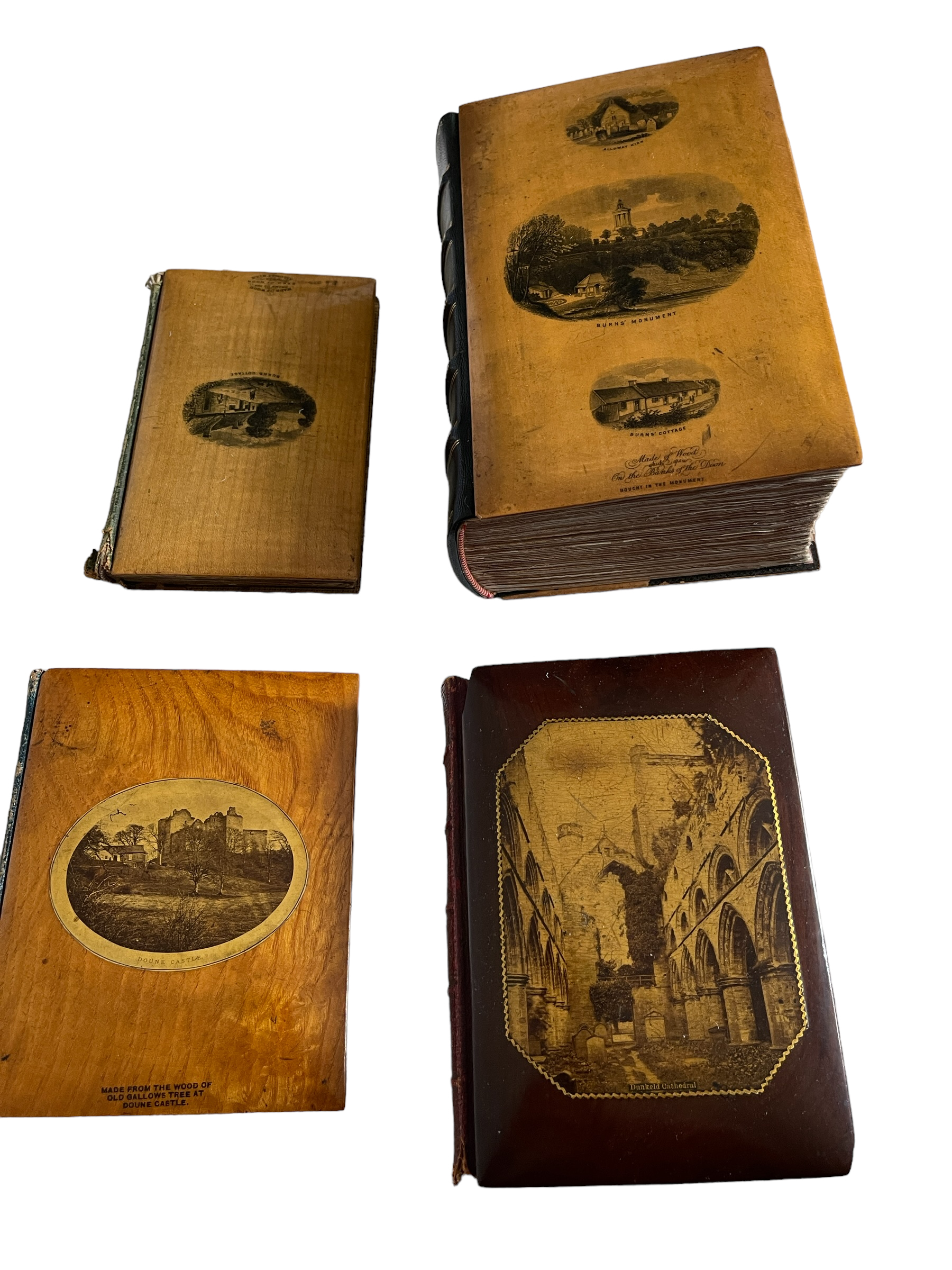 Lot of Four Mauchline Ware Books -Burns-Holy Bible-Scottish Songs-Doune Castle. - Image 2 of 17