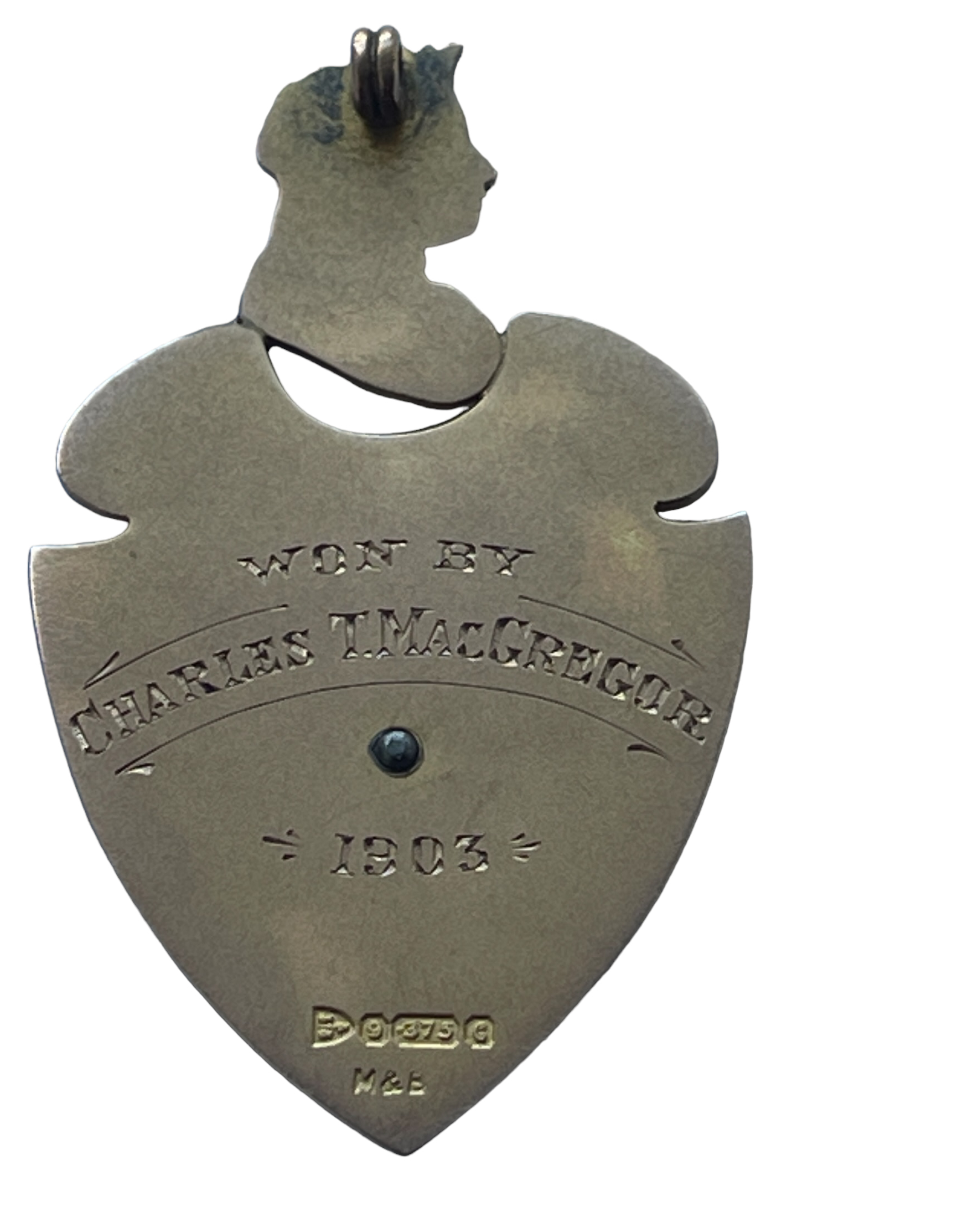 Antique 9ct Gold Baberton Golf Club Medal 1903 awarded to a Charles T. Macgregor. - Image 2 of 2