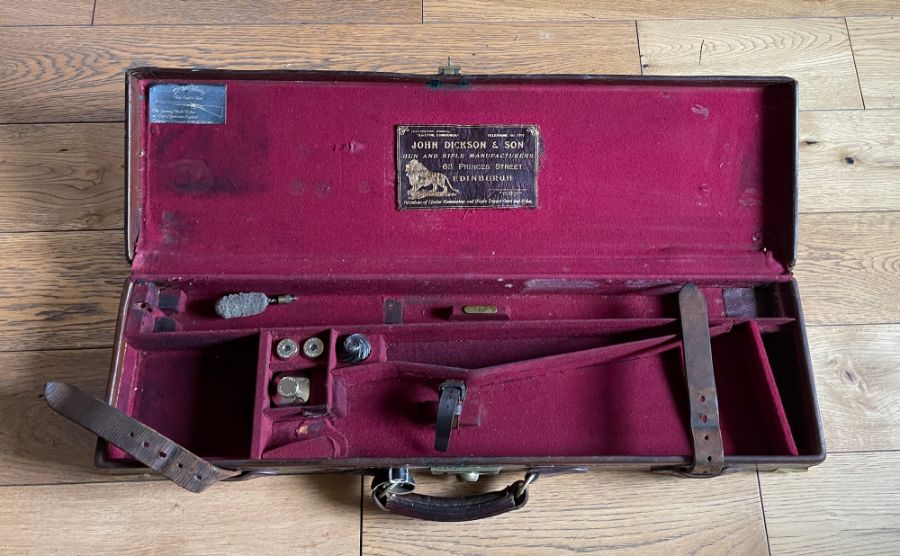 Antique John Dickson Gun Case - 30 3/4"x 9" x 3 1/4". - Image 5 of 11
