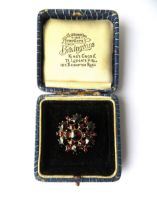 Antique/Vintage10ct Gold and Garnet Brooch - 5.28 grams - marked 10k to the pin.