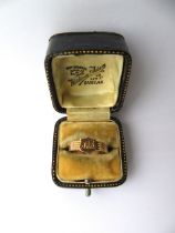 Rare Antique Scottish Provincial Aberdeen 9ct Gold Mourning Ring.