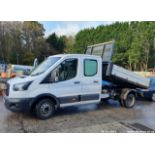 18/18 FORD TRANSIT 350 - 1995cc 4dr Tipper (White, 163k)