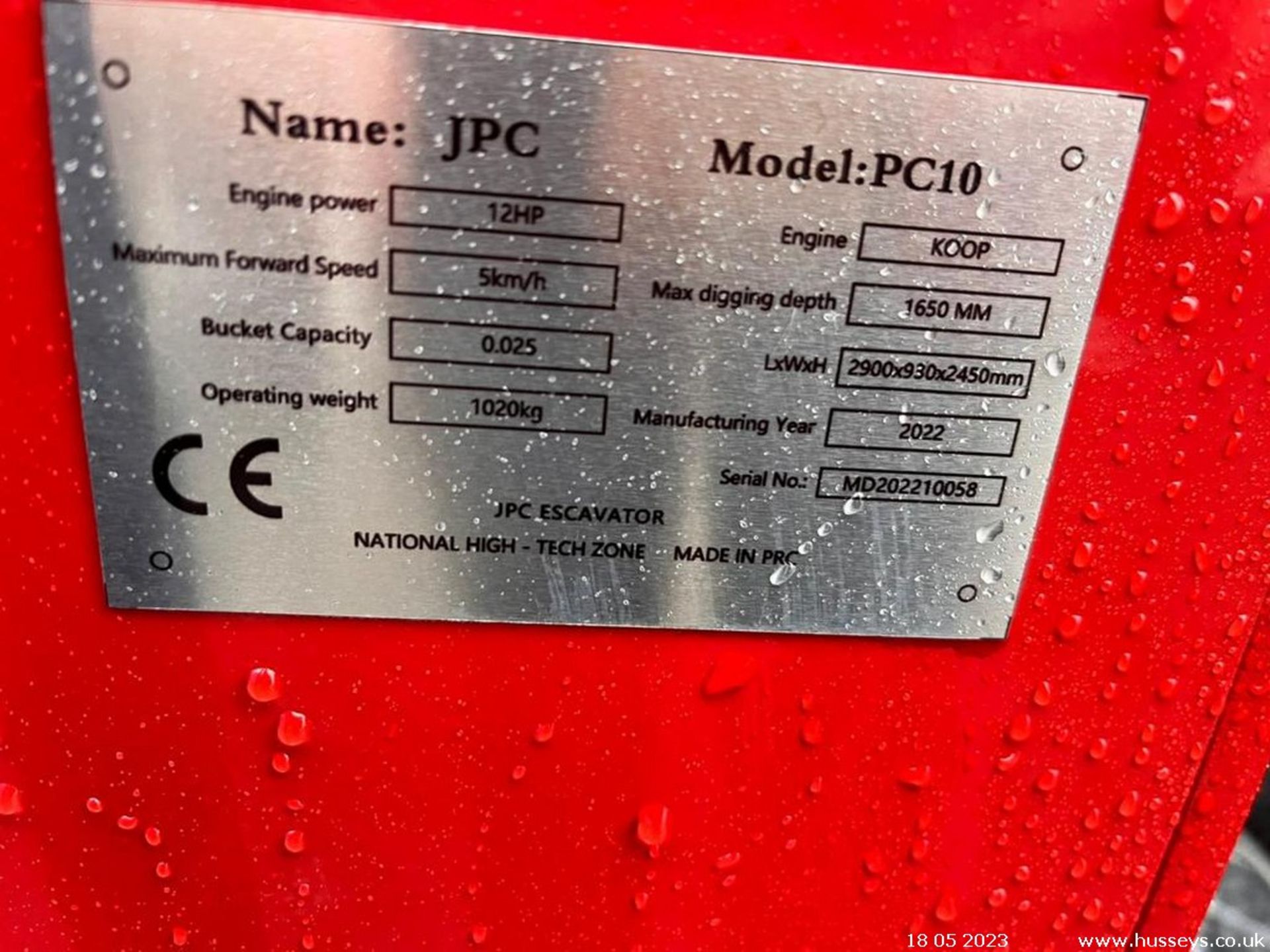 JPC MICRO DIGGER. NEW/UNUSED. BLADE EXTENSIONS. LED WORKLIGHTS. HAMMER LINES. RTD - Image 6 of 6