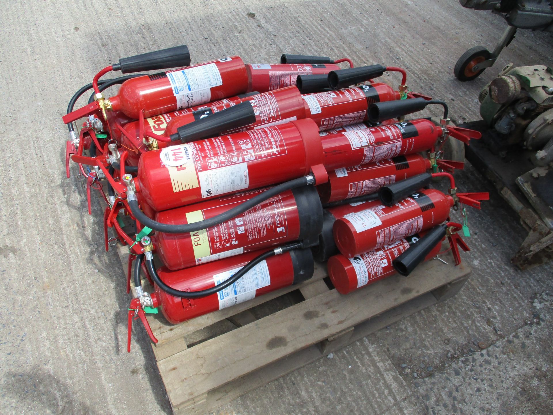 PALLET OF FIRE EXTINGUSIHERS