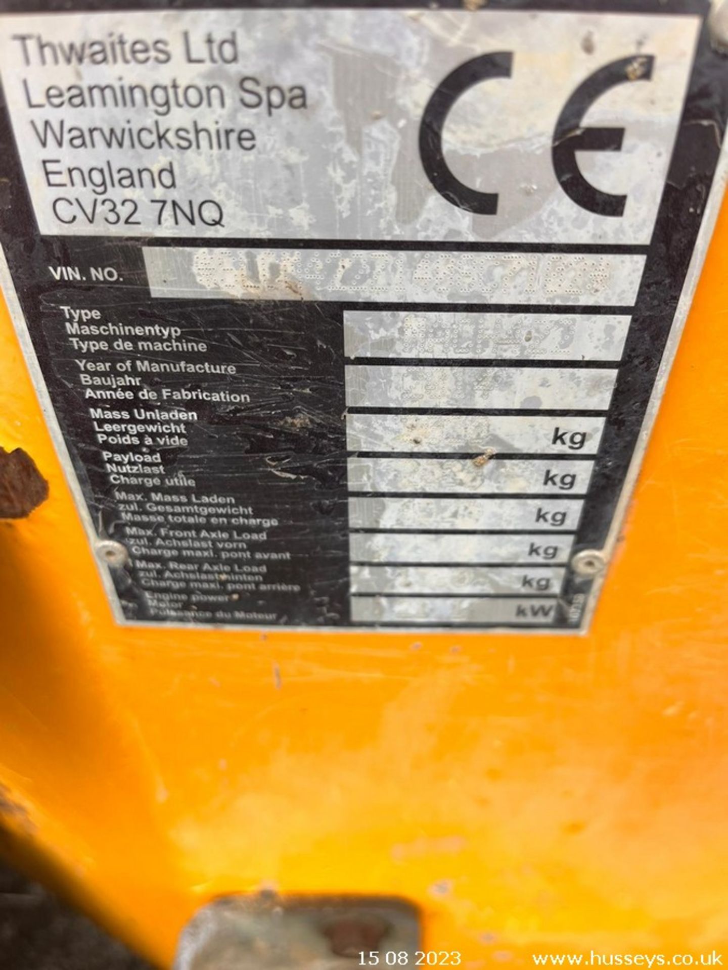 THWAITES 2 TON SWIVEL SKIP DUMPER 2014 ROAD REG 1442HRS YANMAR ENGINE MANUAL RDTS - Image 17 of 19