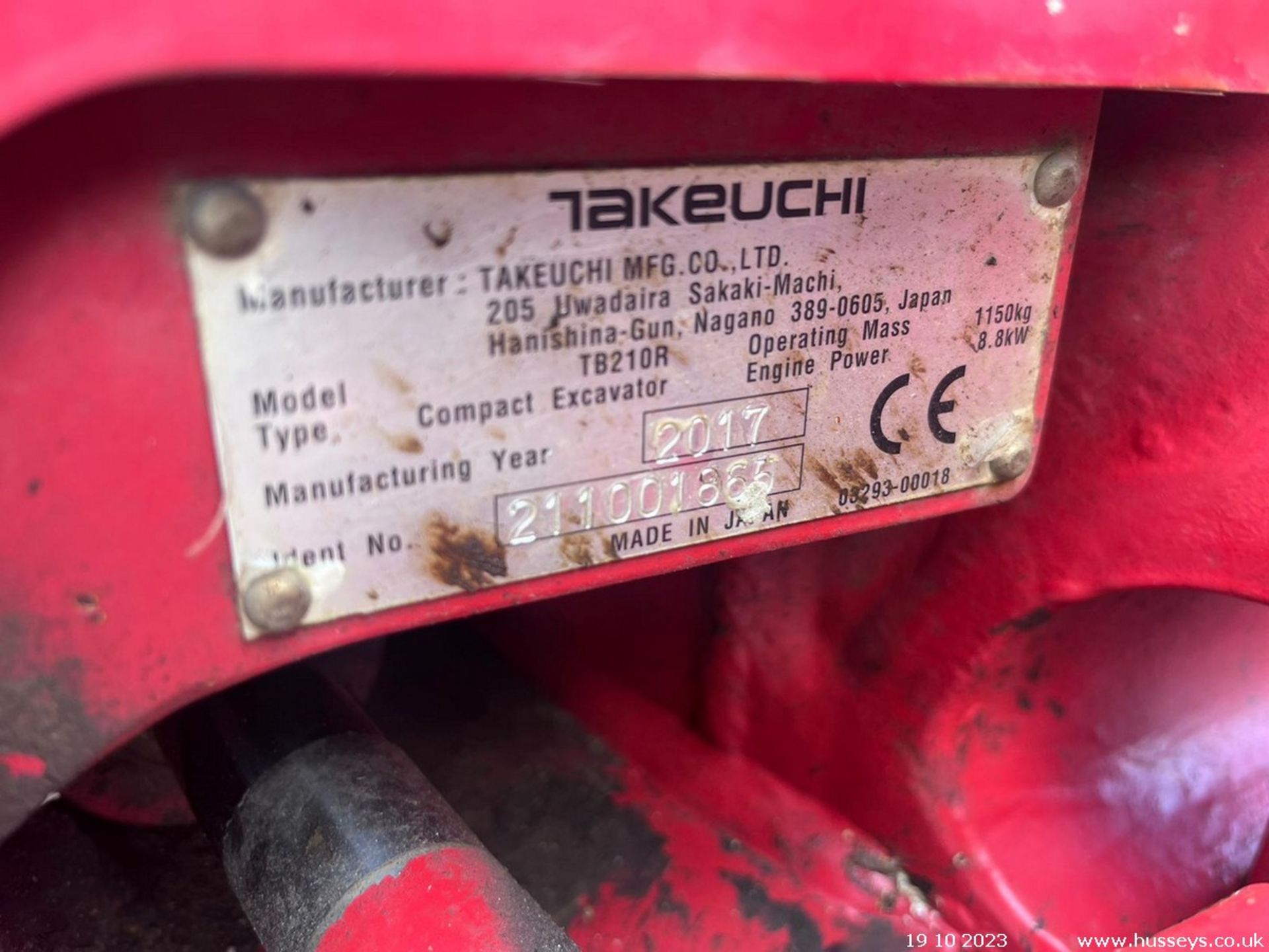 TAKEUCHI TB210R DIGGER 2017 3 BUCKETS & QH EXPANDING TRACKS 2 SPEED RTD - Image 13 of 13