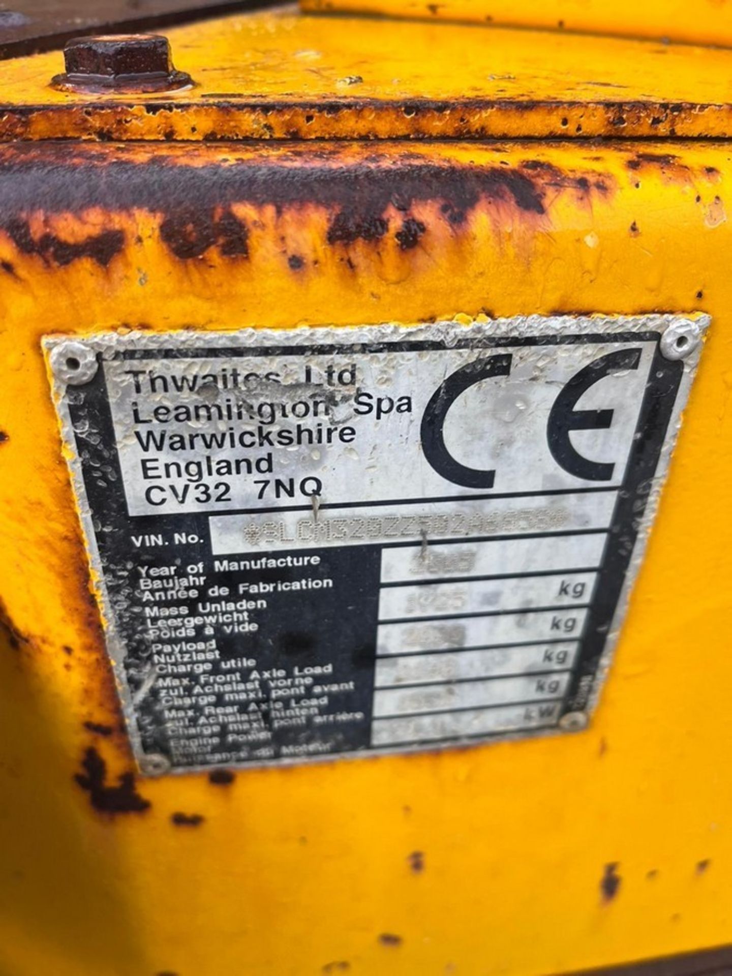 THWAITES 2 TON DUMPER RDT - Image 9 of 12