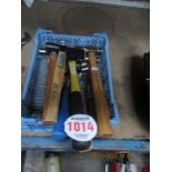 TRAY OF HAMMERS & TOOLS