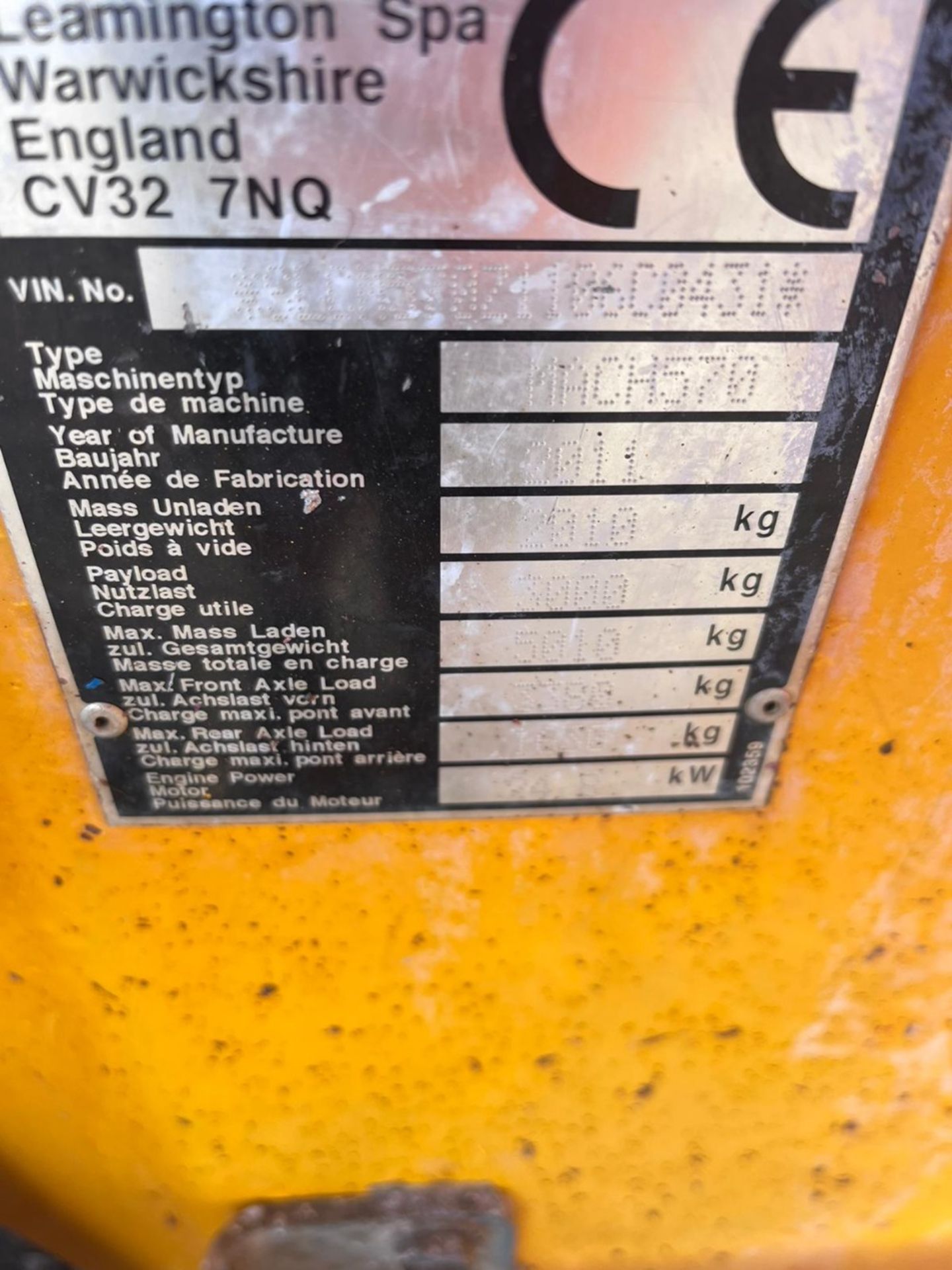 THWAITES 3 TON DUMPER YANMAR ENGINE MANUAL FOLDING ROPS RDT 2011 - Image 11 of 11