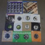 The Beatles, two LPs and twelve 45rpm singles