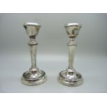 A pair of candlesticks, Birmingham 1962, 11.5cm