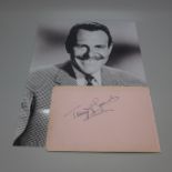 Terry-Thomas autograph page with picture