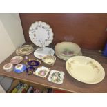 A collection of china including Limoges and Royal Crown Derby, Derby plate a second