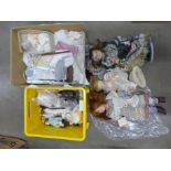 Three large modern dolls, dolls' clothes, doll making kits, etc. **PLEASE NOTE THIS LOT IS NOT