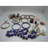 A collection of cloisonne jewellery, etc.