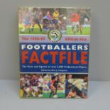 Footballers Fact File 1998-99, with signatures including Berkovic, Colin Cooper, Davenport, Di