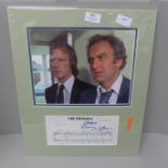 The Sweeney autographed display signed by John Thaw and Dennis Waterman