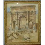 Henry Parsons Riviere (1811-1888), Roman Forum, watercolour, 73 x 59cms, framed