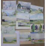 Derbyshire selection; twenty-five watercolours mainly Derbyshire by P.R. Miller, most signed,