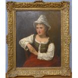 Dutch School, portrait of a seated lady, oil on canvas, 50 x 39cms, framed