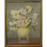 Louise Furmage (French), still life of flowers in a vase, watercolour, 59 x 46cms, framed