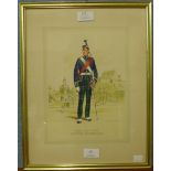 Douglas N. Anderson, The King's Own Scottish Borderers, watercolour, 26 x 19cms, framed