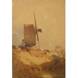 Manner of Peter de Wint, The Windmill, circa 1830, 35 x 24cm