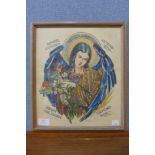 Isabel Saul, Study of an Angel, mixed media, framed