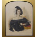 Alexandre Carloni Act. 1860, dated 1835, Italian portrait, watercolour image, 25 x 20cm