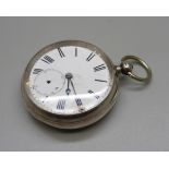 A silver cased lever pocket watch