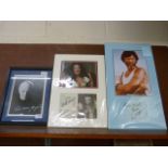 Three framed and signed pictures, Anthony Hopkins, Kate O'Hara, Kris Kristofferson