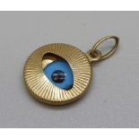 A 9ct gold 'All Seeing Eye' charm, 1.7g