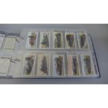 Cigarette cards; an album of ten sets of Wills cards including Railway Locomotives, British Castles,