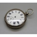 A silver lever pocket watch