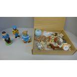 A collection of Wade Whimsies, a Wade Teddy bear, boxed, toy soldier and Buffalo Fair special