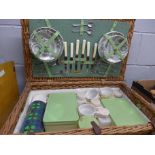 A picnic set and basket, including Thermos flask **PLEASE NOTE THIS LOT IS NOT ELIGIBLE FOR