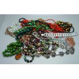 Assorted bead and other necklaces