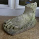 A marble foot, a Romanesque fragment from a large statue